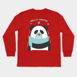 hello winter Kids Long Sleeve T-Shirt